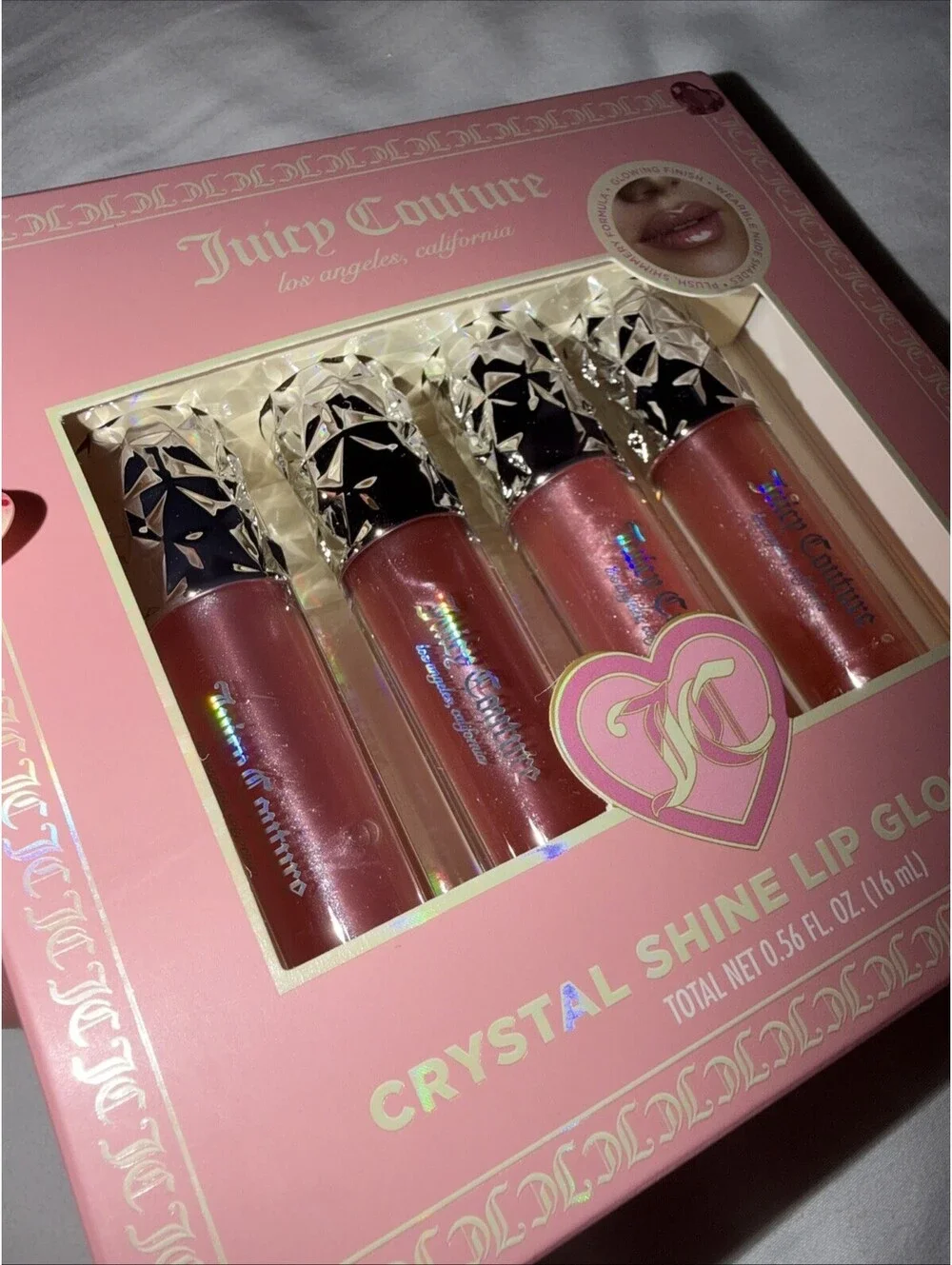 Juicy Couture 4  Crystal Shine Lip Gloss Gift Set NIB